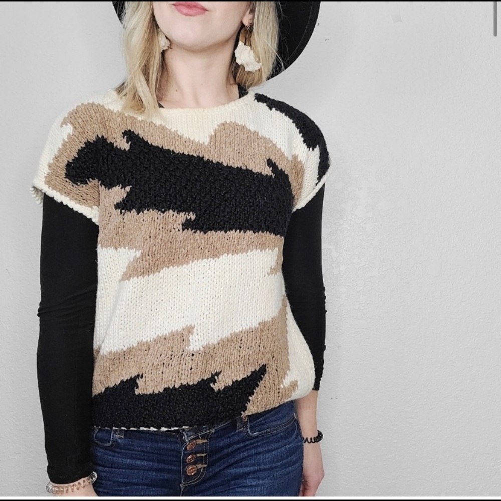 90s Vintage Southwest Knit Grandma Sweater Vest